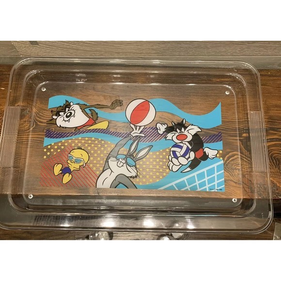 Looney Tunes Acrylic Set 2 Qt. Pitcher Serving Tray 8 -16 oz Tumblers Drinking - Picture 5 of 9